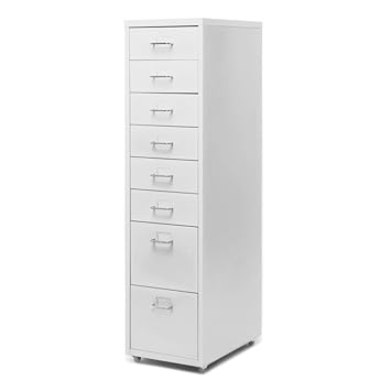 Ikayaa 8 Drawers Metal Drawer Filing Cabinet Detachable Mobile