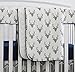 Baby Boy Crib Bedding White Grey Woodland Arrow Antlers Deer Head Minky Blanket Navy Crib Sheet Deer Buck Crib Rail Bedding Set (Grey Arrow Deer Head, 4 pieces set)