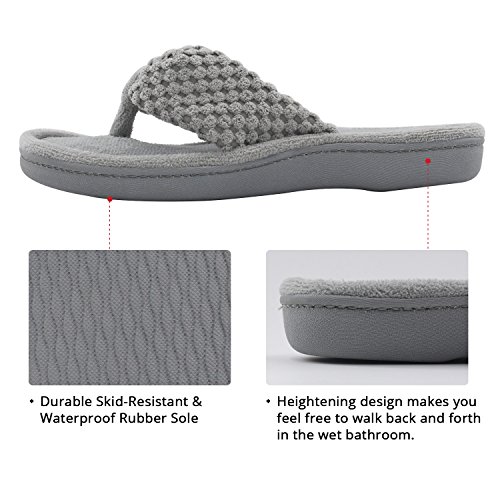 ULTRAIDEAS-Womens-Memory-Foam-Flip-Flop-Slippers-with-Cozy-Terry-Lining-Moisture-Wicking-Open-Toe-Slip-On-Spa-Thong-Sandals-Mules-Ladies-House-Shoes-with-Indoor-Outdoor-Anti-Skid-Hard-Rubber-Sole
