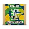 Faith In Nature Natural Grapefruit Hand Soap Bar, Invigorating, Vegan and Cruelty Free, No SLS or Parabens, 100 g