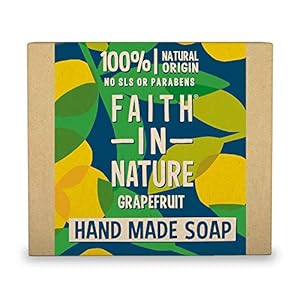 Faith-in-Nature-Natural-Grapefruit-Hand-Soap-Bar-Invigorating-Vegan-Cruelty-Free-Parabens-and-SLS-Free-100-g Faith In Nature Natural Grapefruit Hand Soap Bar, Invigorating, Vegan and Cruelty Free, No SLS or Parabens, 100 g