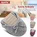 HomeTop Women's Elegant Cashmere Knitted Memory Foam Indoor Ballerina House Slippers/Shoes Grey