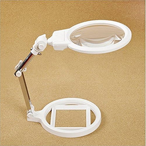 Kristen Nilso #1 Gift Foldable Magnification 2X 6X Illuminated Desktop Magnifier Loupe with 2 LED Lights Magnifying Glass Magnifying Lens