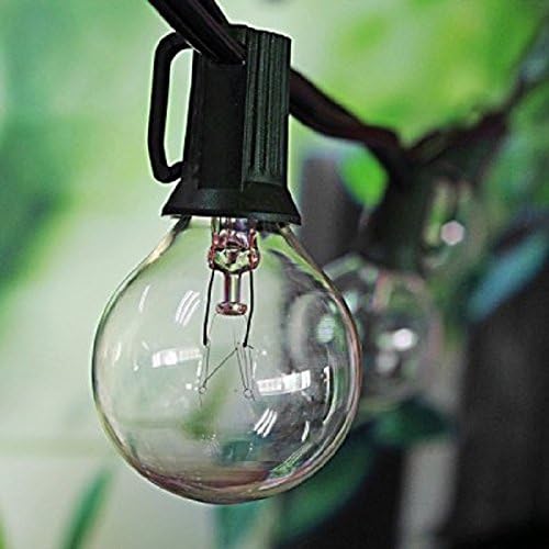 100ft. Globe String Lights With Clear G40 Bulbs UL Listed for Indoor/Outdoor Use Outdoor String Lights Patio Lights Wedding Lights Black Wire