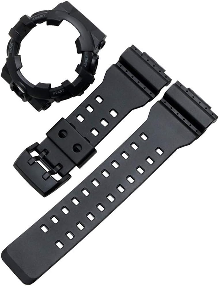 Qiulip 1Set Soft Silicone Watchband Metal Clasp Wrist Strap Bracelet Watch Case Replacement compatible with Casio G-SHOCK GA-700 Smart Watch Accessories
