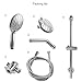 Lordear Double Rain Bathroon Combo Dual Combination Shower Heads Chrome Finish Hotel Spa Handheld Combo, 5 Water Settings Shower Set with Adjustable Slide Bar and Stainless Steel Hose