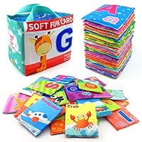 26 Pieces Soft Alphabet Cards with Cloth Storage Bag for Infants, Toddlers and Kids ABCs Learning, Best Educational Toy for Toddlers, Early Learning and Preschool Boys and Girls