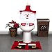 Imperial Home Christmas Toilet Seat Cover and Rug Set - Holiday Bathroom Decor - 3 Pc Bathroom Christmas Decorations Set (4 pc, Santa)