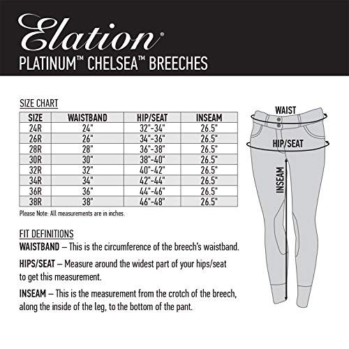 ELATION Show Breeches for Women Platinum Chelsea - Ladies Hunter Breeches for Incredible Performance Breeches, Comfort and Style (Tan, 28R)