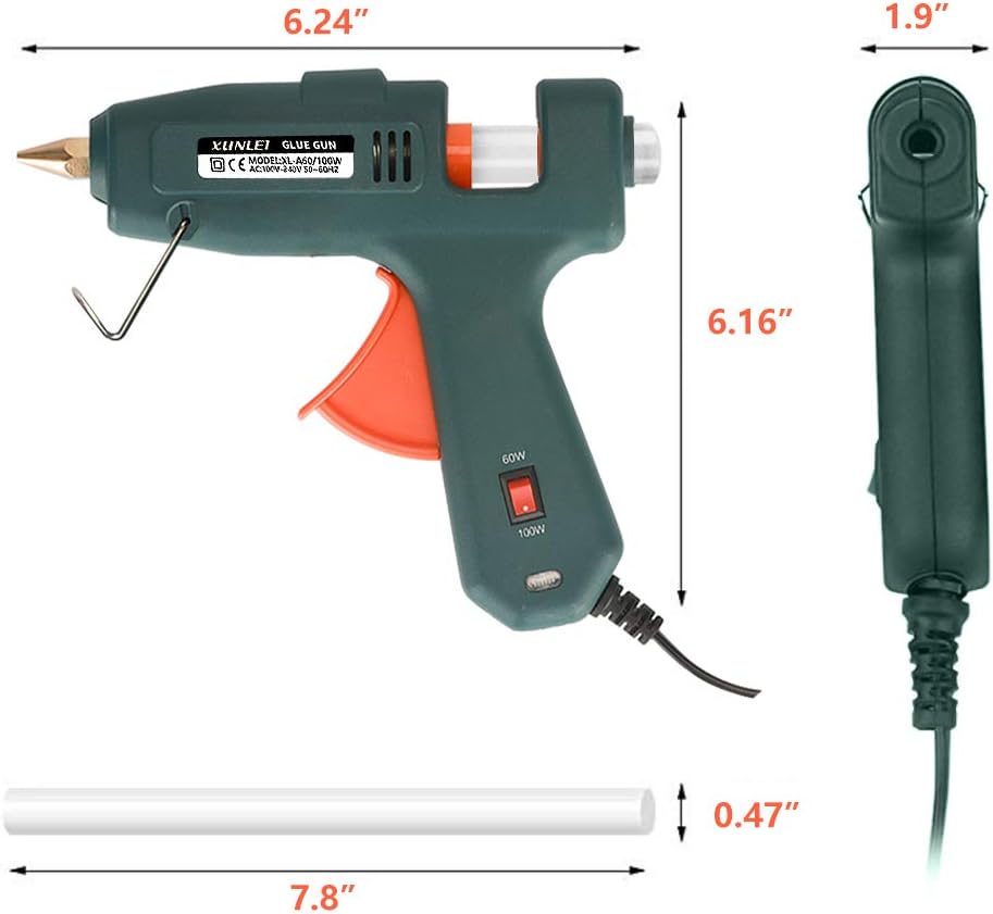 Hot Glue Gun, Powerful 60/100W Glue Gun Kit with 20PCS Glue Sticks, Perfect for DIY Project, Quick Repair, Arts and Crafts