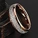 TUSEN JEWELRY Mens Rings 8mm Rose Gold Tungsten Carbide Ring Imitated Meteorite Inlay Wedding Band