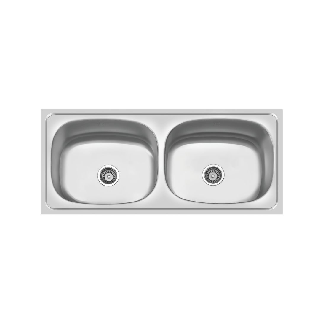 Buy Cera Delux Double Bowl Sinks B4513202 Matt Finish Online at Low