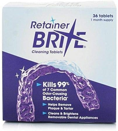Retainer Brite Cleaning Tablets, For Removable Appliances Including Clear Retainers, Clear Aligners, Mouthguards, Nightguards, Tmj Appliances & Wire Retainers. 36 Tablets. by Retainer Brite