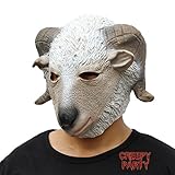 CreepyParty Deluxe Novelty Halloween Costume Party Latex Animal Head Mask Goat