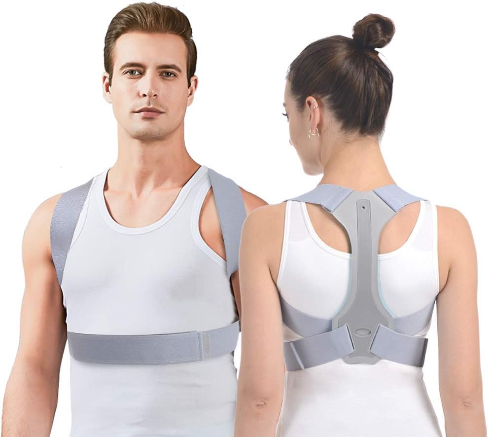 Posture Corrector for Men and Women HOPAI Adjustable Upper Back Brace for Clavicle Support and Providing from Neck-Back-Shoulder-Pain Relief (S: 25 - 29 in)