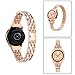Wearlizer Bling Band Compatible with Galaxy Watch 42mm Band/Samsung Watch Band 42mm for Women,Metal Jewelry Strap Wristband Replacement for Samsung Watch Active/Samsung Gear S2 Classic(Rosegold
