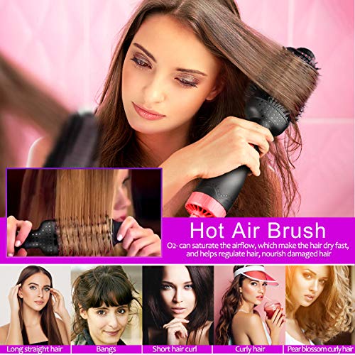 Hair Dryer Volumizer One-Step Hot Hair Air Brush, 3-in-1 Multi-functional Negative Ion Hair Straightener Curler Brush Reduce Frizz and Static for All Hair Types 2019 - Thumbnail 4