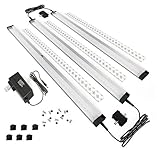 EShine 3 Extra Long Panels LED Under Cabinet Lighting, with IR Sensor! Hand Wave Activated - 20inch Panels - Easy to Install - Screws and 3M Sticker Options Included, Warm White
