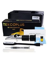 Optics   Refractómetro para la humedad del azúcar de miel y abeja, triple escala 58 90  Brix, 38 43 Be'(Baume) 12 27  agua, apicultura, arce, con aceite dioptrico extra (para calibración), referencia