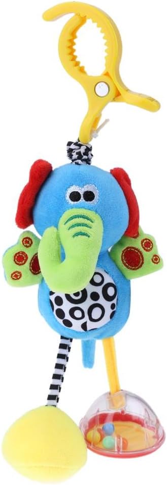 VIPECO Durable Baby Kids Toys Rattles Plush Toy Animal Clip Baby Hanging Toys(Elephant) Material: Plush