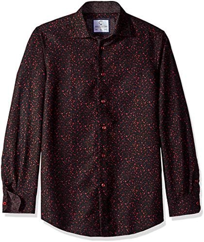 Azaro Uomo Men's Printed Dress Shirt Casual Button Down Slim Fit Gents Long