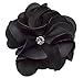Ruby Satin Flower Hair Clip By Funny Girl Designs (Black)