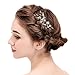 Vintage Black Flower Crystal Pearl Side Combs Bridal Headpiece Wedding Hair Accessories