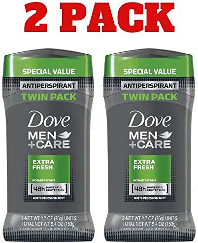 Dove Men+Care Antiperspirant Deodorant Stick, Extra Fresh, 2.7 oz (Dove, Pack of 2)