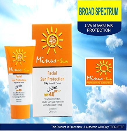 Minus SOL White Facial Sun Protection SPF40 PA+++ Perfectly Waterproof Dermatologically Tested Approved by the ISPE 25 g