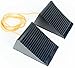 BUNKERWALL Pack of 2 (One Pair) Wheel Chock Blocks On 4 Foot Rope - Small - Heavy Duty Black Rubber 5
