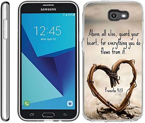 For Samsung Galaxy J7 V/J7 2017/J7 Perx/J7 Sky Pro/Galaxy Halo Case TPU Non-Slip High Definition Printing Quote Proverbs 4:23 Above all else