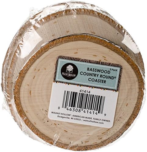 Walnut Hollow 3-Pack Basswood Country Round Coasters for Home Décor, Weddings, and Art & Craft Projects