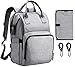 Raydem Diaper Bag Backpack, Multifunctional Baby Travel Carry on Backpack with Changing Pad, USB Charging Port Nappy Bag with Stroller Hooks for Mom Dad