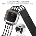 Koreda Compatible with Fitbit Versa/Versa 2 Bands, Stainless Steel Chain Bangle Mesh Loop Replacement Bracelet Strap for Fitbit Versa/Lite/Versa 2/Special Edition Smartwatch (Black)