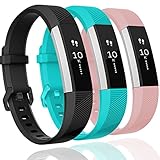 GEAK for Fitbit Alta HR Bands,Replacement Bands for Alta,3Pack,Black Teal Pink,Small Size Bands