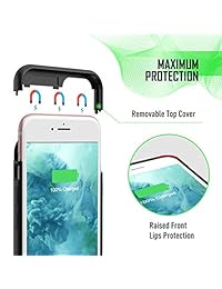 Estuche de batería para iPhone 6 Plus 6s Plus, estuche delgado para cargador portátil de 5500 mAh Prolongue la vida de la batería en un 150 , estuche protector de respaldo compatible con iPhone 6 Plus 6s Plus (5.5 pulgadas)   Negro