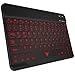 Airfox K10 Ultra Compact Slim Profile LED Backlit Wireless Bluetooth Keyboard for iOS, Android, Windows and Mac with Rechargeable Lithium Battery,9.7