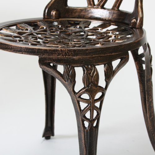 Best Selling Nassau Cast Aluminum Outdoor Bistro Furniture Set, Brown