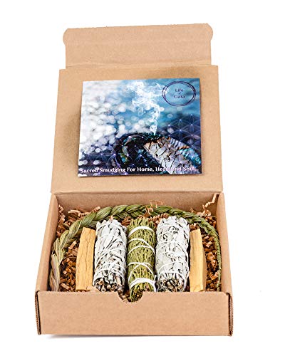 LIFE OF GAIA Sweetgrass Braid Smudge Kit with Sage Sticks, Cedar Smudge & Palo Santo Sticks for Smudging. Sweet Grass… - Image 8