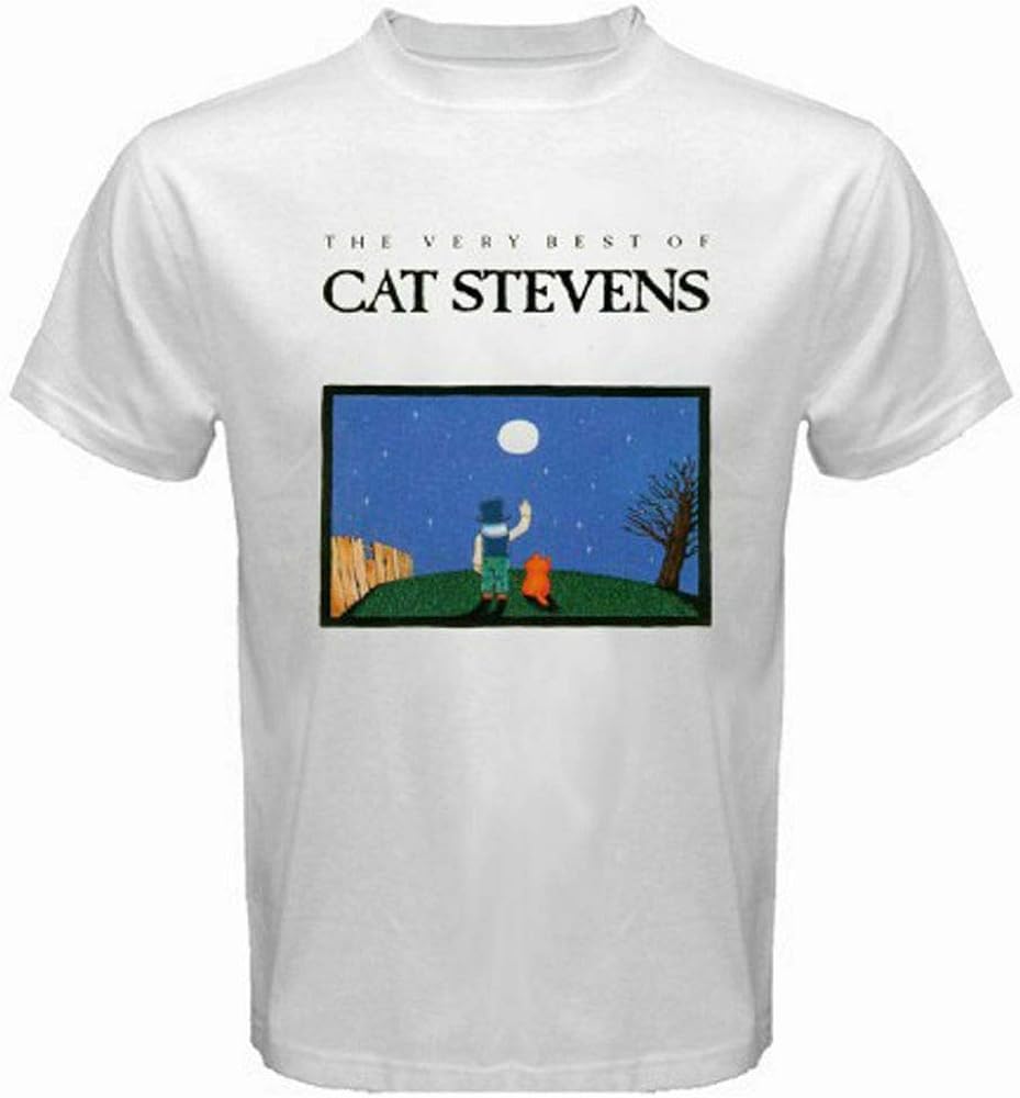 Cat Stevens Rock Folk Music Singer Legend Men's White TShirt S5Xl