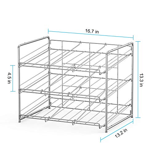 Can Organizer Stackable Can Storage Dispenser Rack 3 Tier Holds up 36 Cans Rotates First in First Out for Kitchen Cabinet or Pantry, Chrome Finish