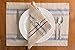 DII French Stripe Tabletop Collection Farmhouse Style Dining Table Linen Placemat Set, 13x19, Taupe/Blue, 6 Piece