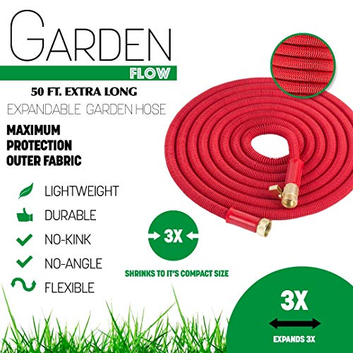 Expandable Garden Hose 75 Ft. Long | Heavy Duty Water Hose | Retractable Hose for Gardening Car Wash RV Motorhome Camper Accessories Flexible Kink Free Marine Hose | Portable Water Hose