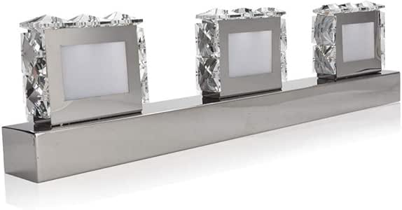 Espejo de tocador con 3 luces LED, IP65, espejo de cristal cuadrado
