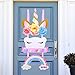 Unicorn Birthday Party Supplies- Happy Birthday Door Sign Magical Rainbow Girl Birthday Party Decoration