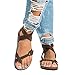 Womens Flat Sandals Ankle Strap Buckle Flip Flop Gladiator Thong Summer Shoes