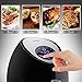 NutriChef Electric Hot Air Fryer Oven w/ Digital Display - Big 3.4 Qt Capacity Stainless Steel Kitchen Oilless Convection Power Multi Cooker w/ Basket, Pan - Use for Baking, Grill - PKAIRFR42 (Black)
