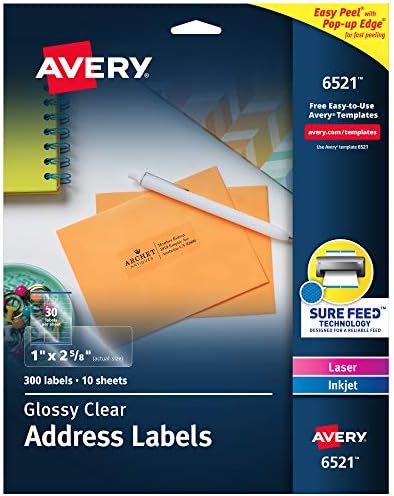 glossy avery labels