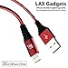 LAX iPhone Charger Lightning Cable - MFi Certified Durable Braided Apple Lightning USB Cord for iPhone 11/11 Pro Max/XS Max/X/iPad, iPod & More