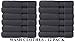 Cotton Craft Ultra Soft 12 Pack Wash Cloths 12x12 Charcoal Weighs 2 Ounces Each - 100% Pure Ringspun Cotton - Luxurious Rayon Trim - Ideal for Everyday use - Easy Care Machine wash